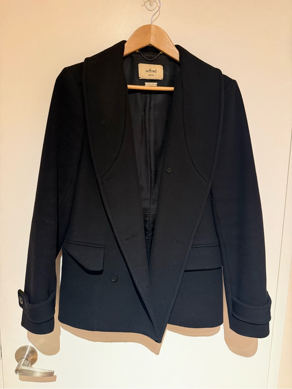 Wilfred Black Oversized Peacoat Blazer